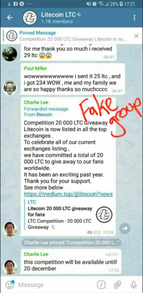 Чарли Ли предостерег о новых скамах